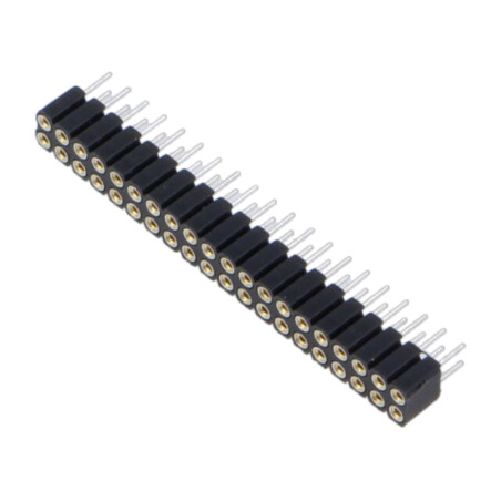 Conector: şiruri pini; soclu; mamă; PIN: 40; drept; 2mm; THT; 2x20