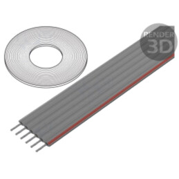 Cablu: cabluri bandă; 1mm; litat; Cu; PVC; gri; 30,5m; 6x28AWG