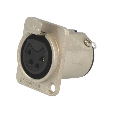 Conector: XLR; soclu; mamă; PIN: 4; lipire; Contacte: bronz-fosfor