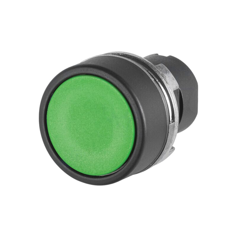 Comutator: acţionat prin apăsare; 22mm; Poz.i stab: 2; verde; fără