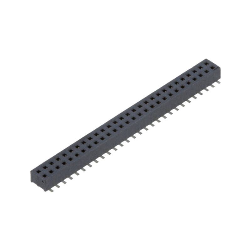 Conector: şiruri pini; mamă; PIN: 56; 1,27mm; aurit; SMT; soclu Conector: şiruri pini; mamă; PIN: 56; 1,27mm; aurit; SMT; soclu