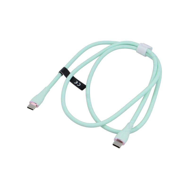 Cablu; USB 2.0; USB C mufă,din ambele părţi; nichelat; 1m; verde