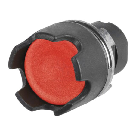 Comutator: acţionat prin apăsare; 22mm; Poz.i stab: 1; roşie; fără