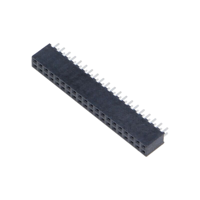 Conector: şiruri pini; mamă; PIN: 40; 2mm; aurit; THT; soclu; drept Conector: şiruri pini; mamă; PIN: 40; 2mm; aurit; THT; soclu; drept