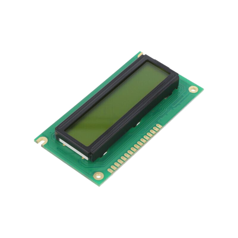 Afişaj: LCD; alfanumerice; STN Positive; 16x2; galben-verde; LED