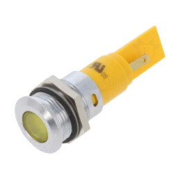 Lampă de control: LED; plată; galbenă; 24VDC; 24VAC; Ø16mm; IP67