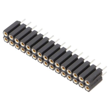 Conector: şiruri pini; soclu; mamă; PIN: 30; drept; 2,54mm; THT; 2x15