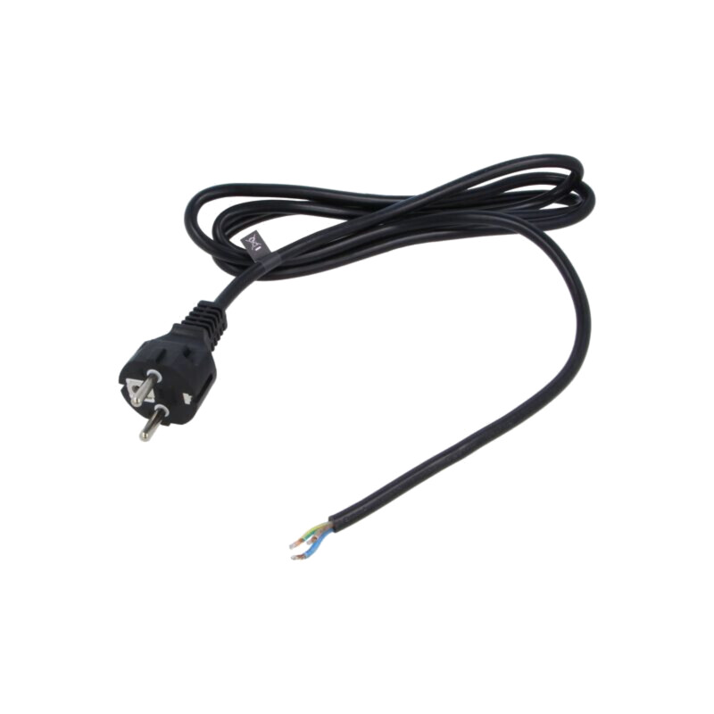 Cablu; 3x1,5mm2; CEE 7/7 (E/F) ştecăr în unghi,cabluri; PVC; 3m Cablu; 3x1,5mm2; CEE 7/7 (E/F) ştecăr în unghi,cabluri; PVC; 3m