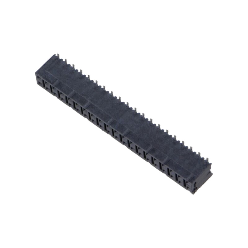 Conector: şiruri pini; mamă; PIN: 40; 2,54mm; aurit; SMT; soclu; rolă Conector: şiruri pini; mamă; PIN: 40; 2,54mm; aurit; SMT; soclu; rolă