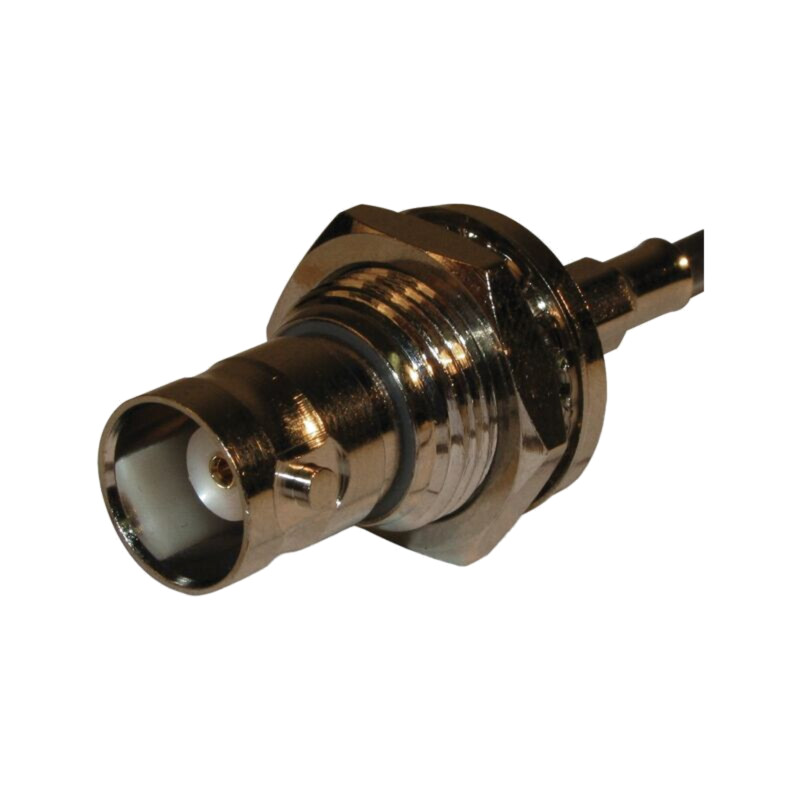 Conector: BNC; soclu; mamă; drept; 50Ω; crimpat; PTFE; aurit; alamă