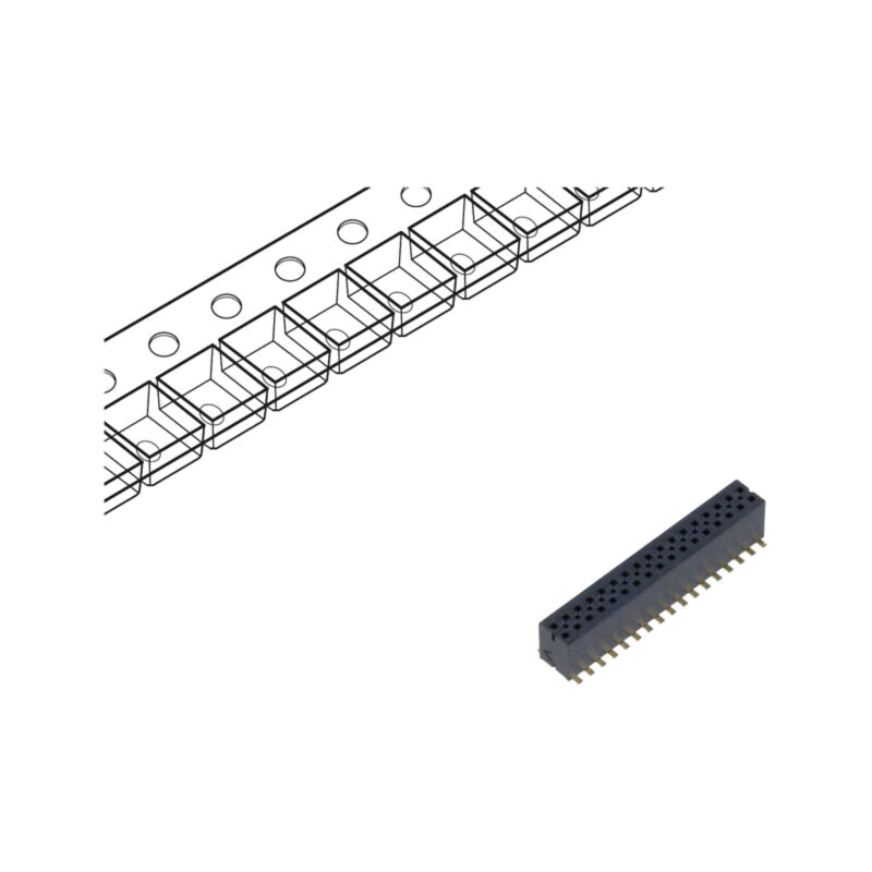 Conector: şiruri pini; tată; PIN: 34; 1,27mm; aurit; SMT; soclu