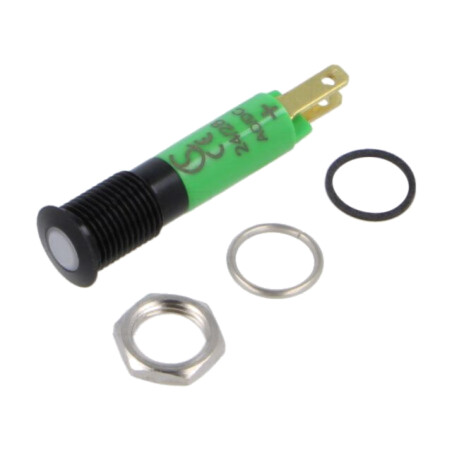 Lampă de control: LED; plată; roşie; 24÷28VDC; 24÷28VAC; Ø8mm; IP67
