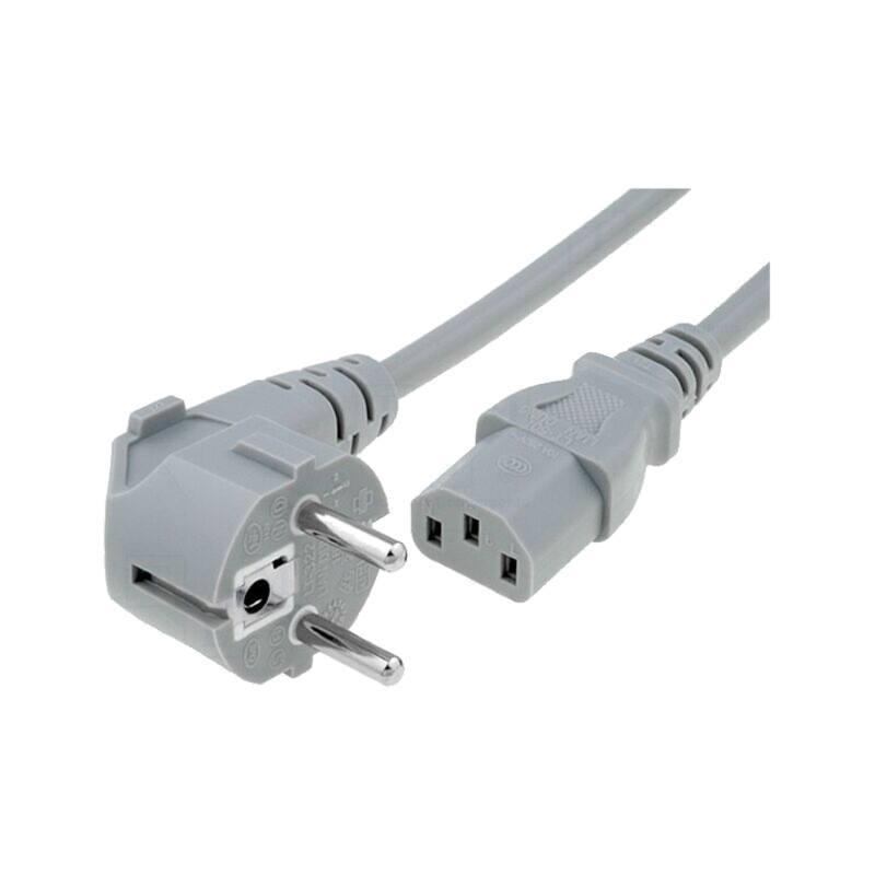 Cablu; 3x1mm2; CEE 7/7 (E/F) ştecăr în unghi,IEC C13 mamă; PVC Cablu; 3x1mm2; CEE 7/7 (E/F) ştecăr în unghi,IEC C13 mamă; PVC