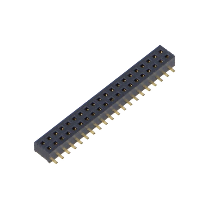 Conector: şiruri pini; mamă; PIN: 40; 1,27mm; aurit; SMT; soclu Conector: şiruri pini; mamă; PIN: 40; 1,27mm; aurit; SMT; soclu