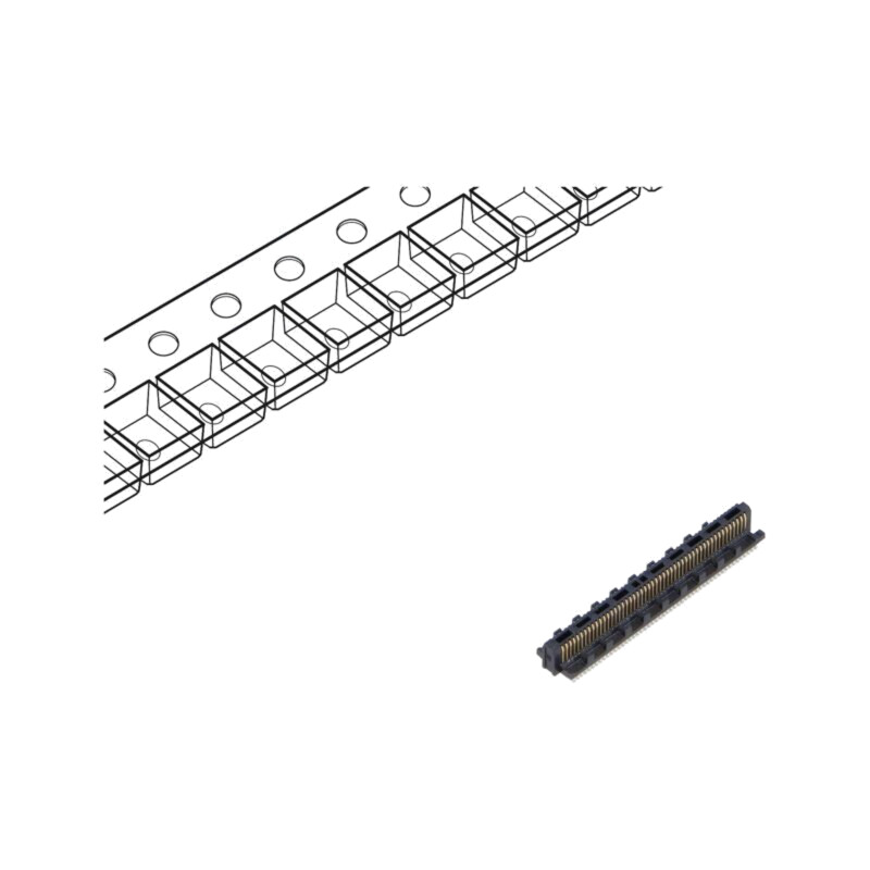 Conector: PCB-PCB; tată; PIN: 50; 0,4mm; ST4; aurit; SMT; soclu; 1,6A Conector: PCB-PCB; tată; PIN: 50; 0,4mm; ST4; aurit; SMT; soclu; 1,6A