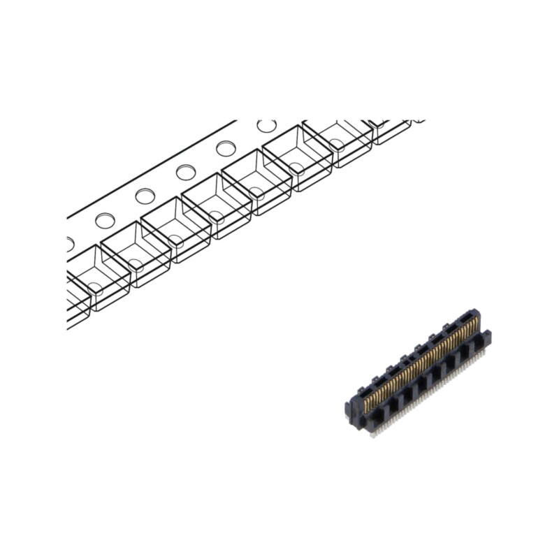 Conector: PCB-PCB; tată; PIN: 40; 0,4mm; ST4; aurit; SMT; soclu; 1,6A Conector: PCB-PCB; tată; PIN: 40; 0,4mm; ST4; aurit; SMT; soclu; 1,6A