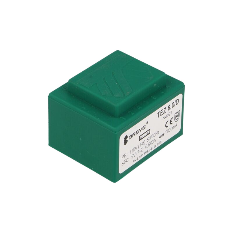 Transformator: încapsulat; 6VA; 110VAC; 9V; PCB; IP00; A: 38mm
