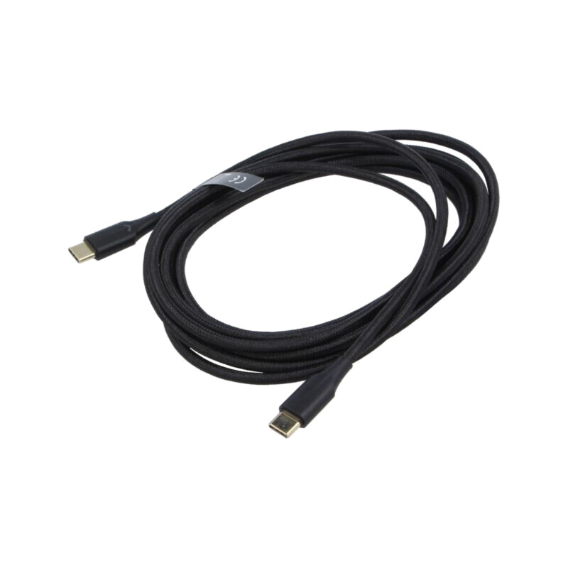 Cablu; USB 2.0; USB C mufă,din ambele părţi; nichelat; 3m; negru