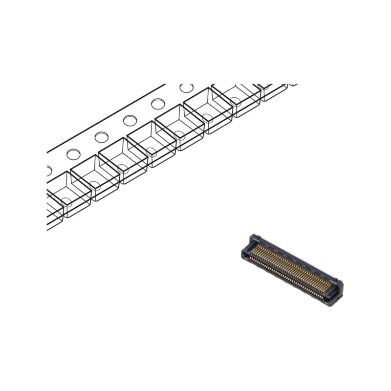 Conector: PCB-PCB; hermafrodit; PIN: 80; 0,5mm; LSHM; aurit; SMT Conector: PCB-PCB; hermafrodit; PIN: 80; 0,5mm; LSHM; aurit; SMT
