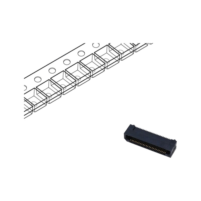 Conector: PCB-PCB; mamă; PIN: 50; 0,8mm; ERF8; aurit; SMT; soclu; 1,4A