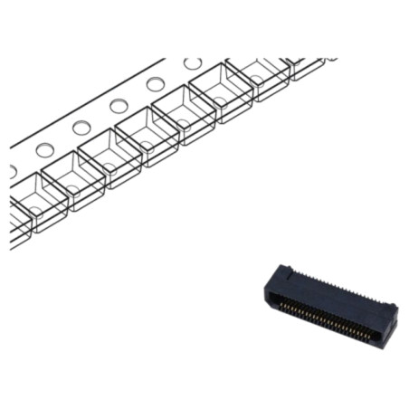 Conector: PCB-PCB; mamă; PIN: 50; 0,8mm; ERF8; aurit; SMT; soclu; 1,4A