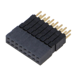 Conector: şiruri pini; tată; PIN: 16; 2,54mm; aurit; THT; soclu