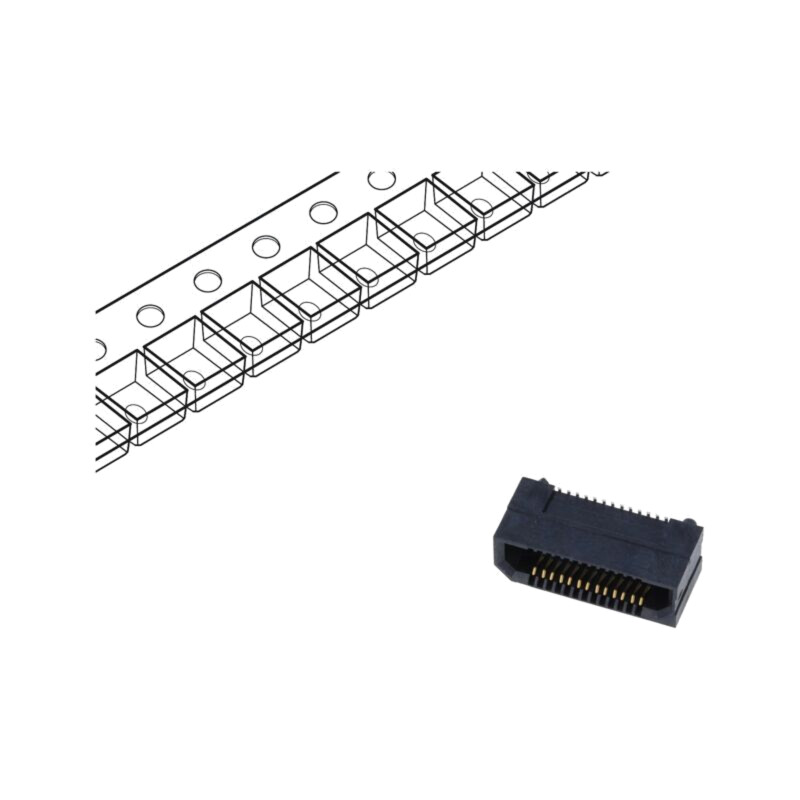 Conector: PCB-PCB; mamă; PIN: 26; 0,8mm; ERF8; aurit; SMT; soclu; 1,4A