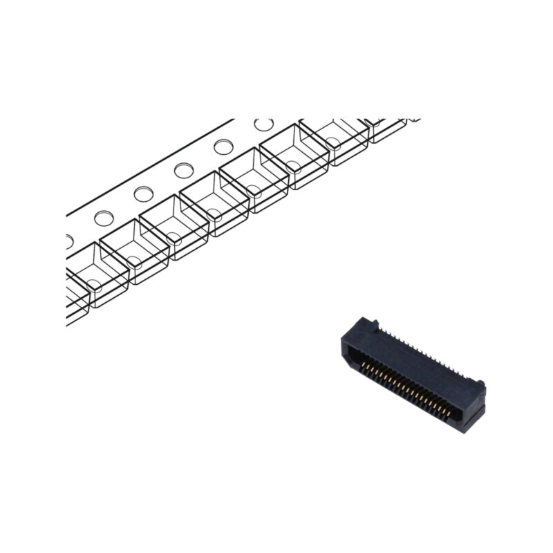 Conector: PCB-PCB; mamă; PIN: 40; 0,8mm; ERF8; aurit; SMT; soclu; 1,4A Conector: PCB-PCB; mamă; PIN: 40; 0,8mm; ERF8; aurit; SMT; soclu; 1,4A