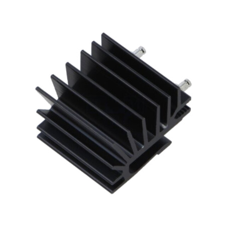 Radiator: extrudat; TO220; neagră; L: 25mm; W: 19,4mm; H: 28mm; 9K/W