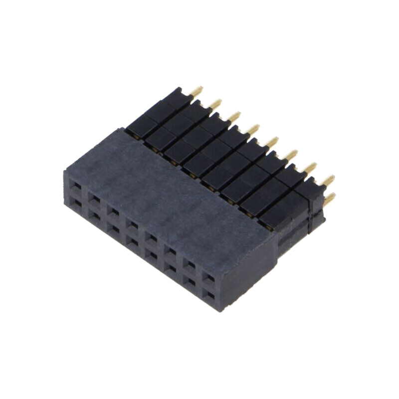 Conector: şiruri pini; tată; PIN: 16; 2,54mm; aurit; THT; soclu