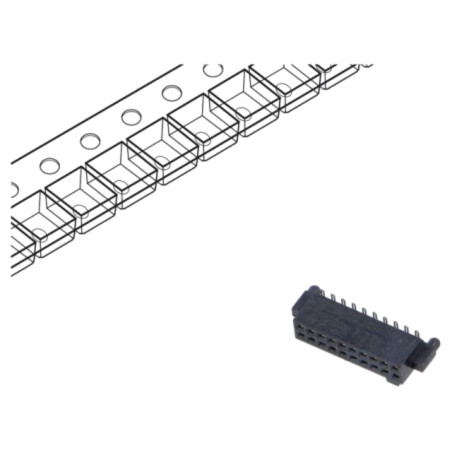 Conector: PCB-PCB; mamă; PIN: 20; 1,27mm; SFM; argintat selectiv