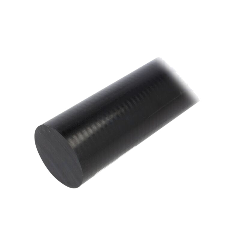 Tijă; Ø: 25mm; L: 500mm; neagră; extrudate; manşon