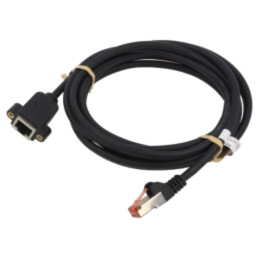 Prelungitor RJ45; S/FTP; 6; litat; Cu; LSZH; negru; 2m; 27AWG; Fire: 8