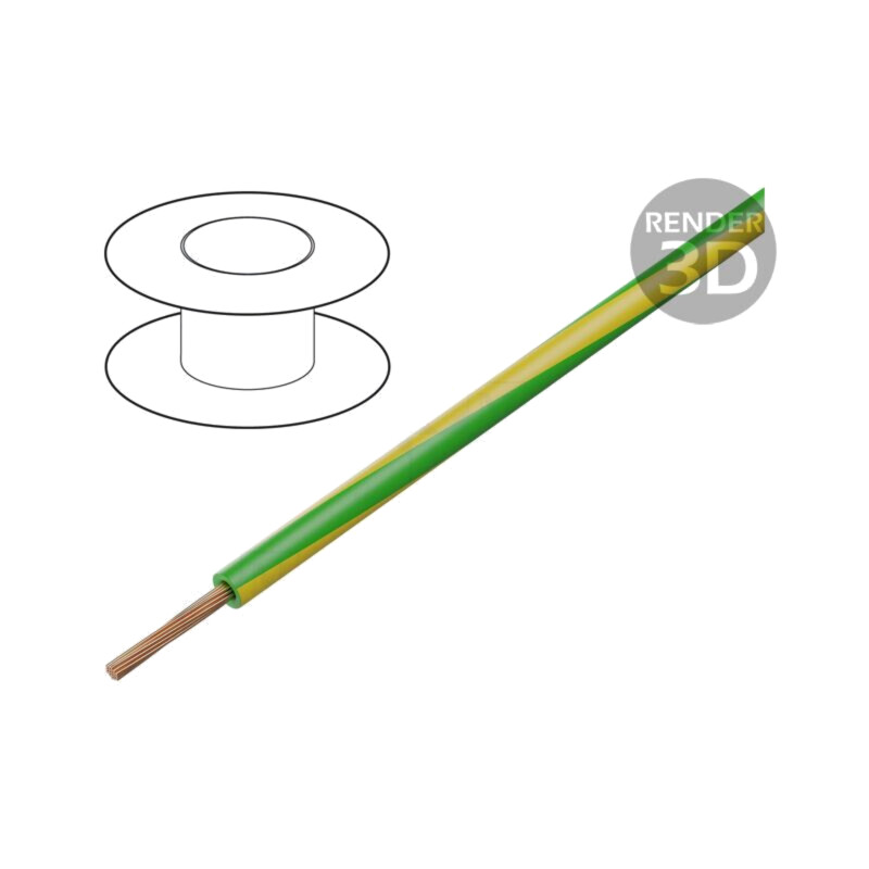 Cablu; BETAtherm® 155; 1x10mm2; litat; Cu; galben-verde; -55÷155°C