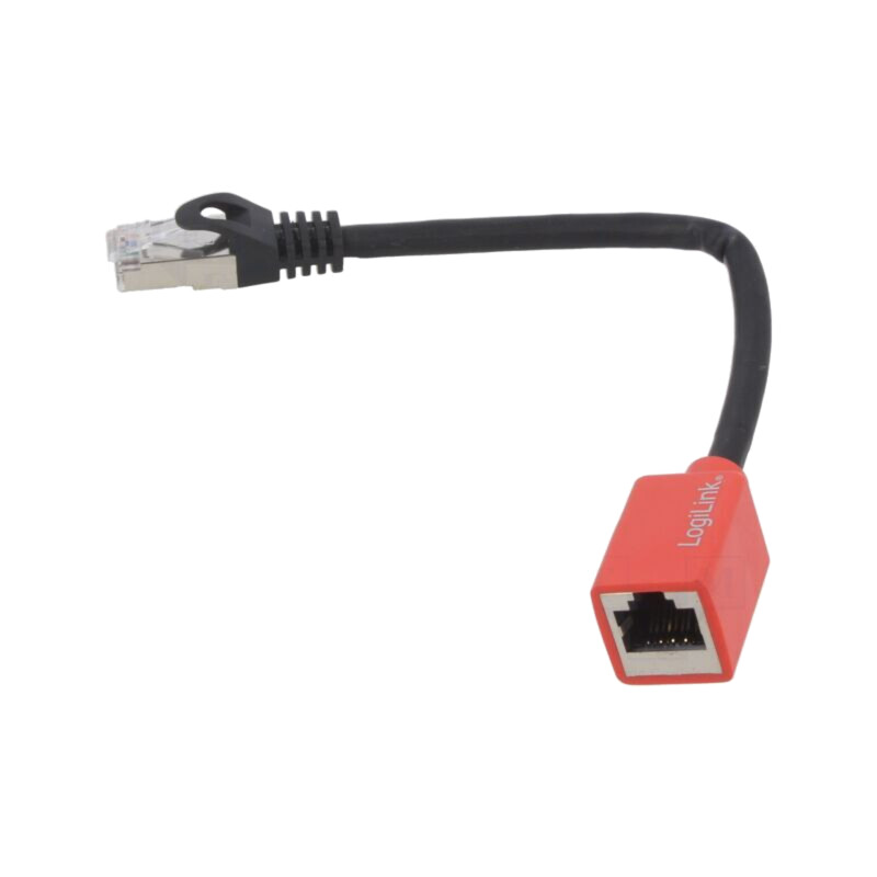 Prelungitor RJ45; S/FTP; 6a; Cu; LSZH; negru; 0,2m; 26AWG