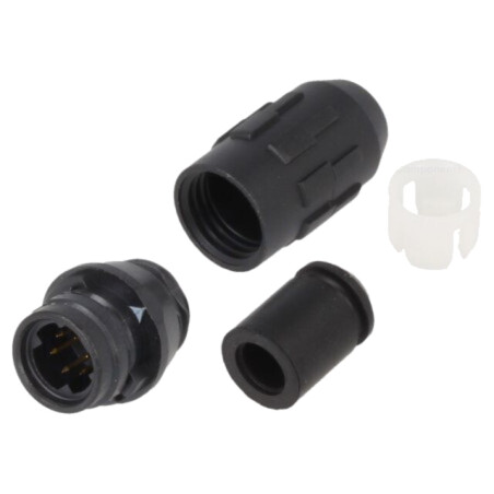 Conector: circular; HR30; push-pull; mufă; 2A; aurit; lipire; PIN: 6