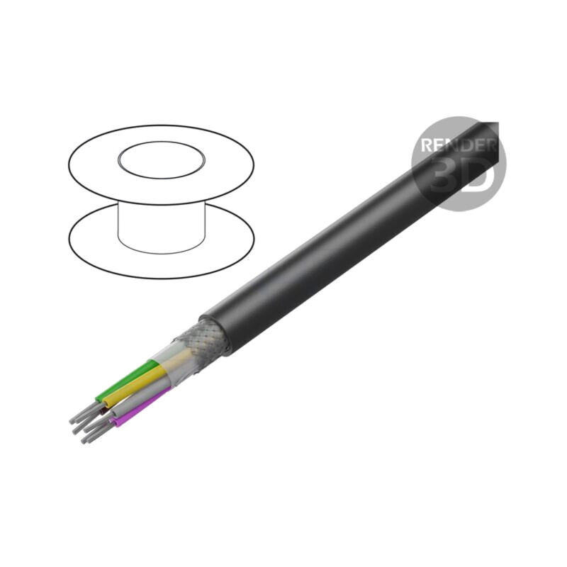 Cablu; LiYCY UL; 12x24AWG; PVC; negru; 300V; CPR: fără clasificare