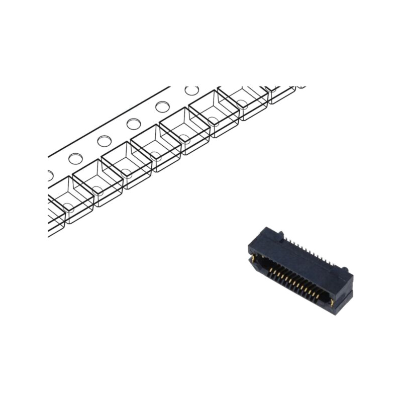 Conector: PCB-PCB; mamă; PIN: 26; 0,8mm; ERF8; aurit; SMT; soclu; 1,4A