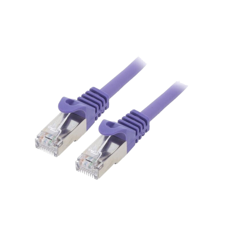 Patch cord; S/FTP; 6a; sârmă; Cu; LSZH; violet; 5m; 27AWG; Cablexpert