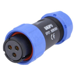 Mufă; SP21; mamă; PIN: 3; IP68; 7÷12mm; 30A; lipire; pe cablu; 500V