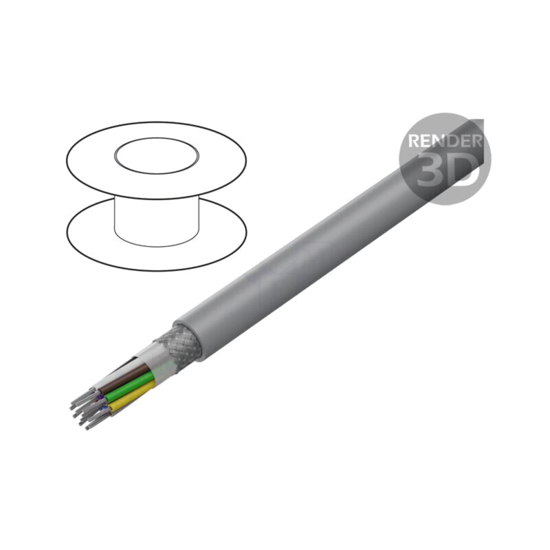 Cablu; LiYCY UL; 4x18AWG; PVC; gri; 300V; CPR: fără clasificare
