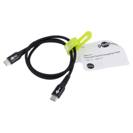 Cablu; USB 2.0; USB C mufă,din ambele părţi; 0,5m; negru; silicon