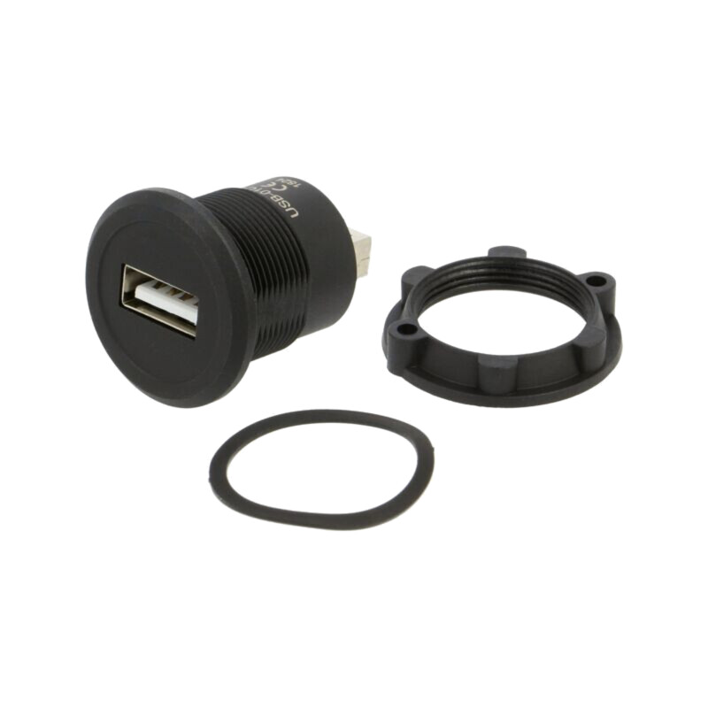 Adaptor; USB A soclu,din ambele părţi; USB 2.0; Filet: M22