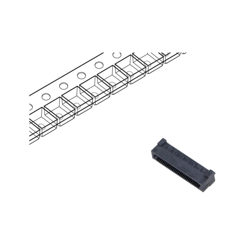 Conector: PCB-PCB; mamă; PIN: 60; 0,8mm; HSEC8; aurit; SMT; soclu Conector: PCB-PCB; mamă; PIN: 60; 0,8mm; HSEC8; aurit; SMT; soclu