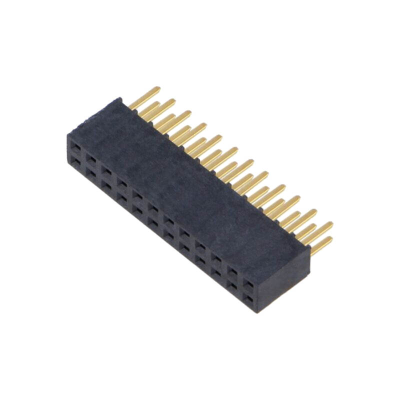 Conector: şiruri pini; mamă; PIN: 24; 2,54mm; aurit; THT; soclu Conector: şiruri pini; mamă; PIN: 24; 2,54mm; aurit; THT; soclu