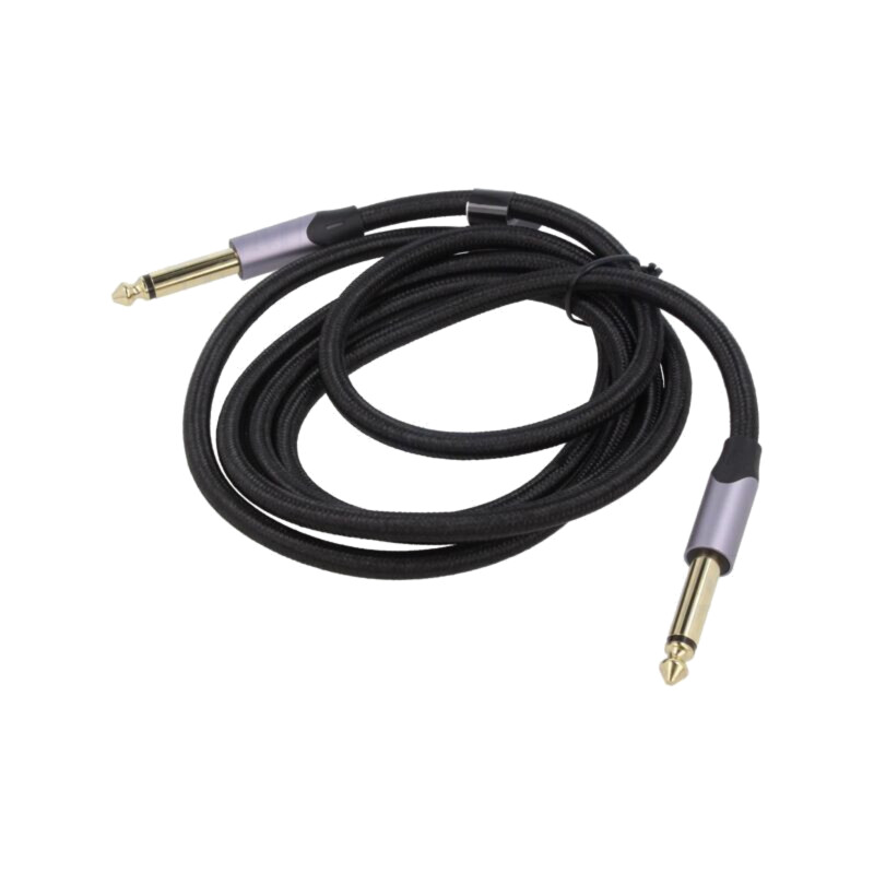 Cablu; Jack 3,5mm 3pin mufă,Jack 6,3mm 3pin mufă; 1,5m; negru