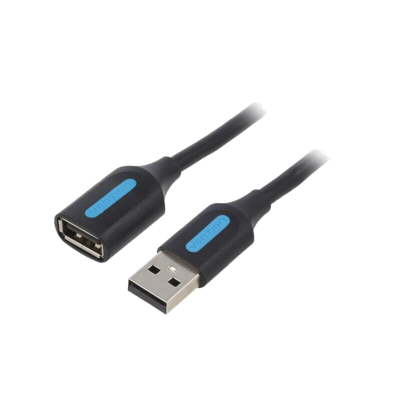 Cablu; USB 2.0; USB A soclu,USB A mufă; nichelat; 5m; negru; PVC