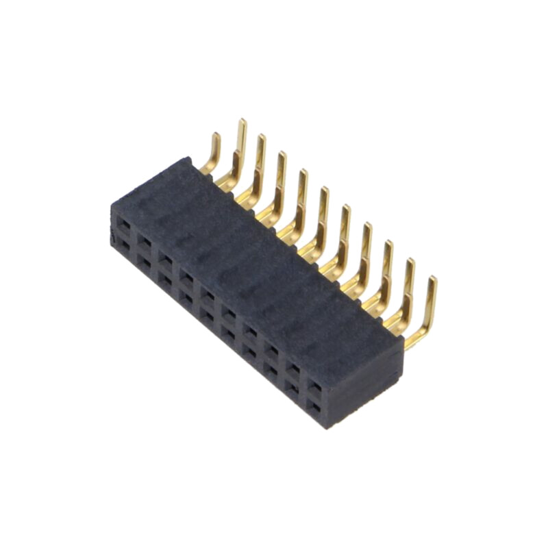 Conector: şiruri pini; mamă; PIN: 20; 2,54mm; aurit; THT; soclu
