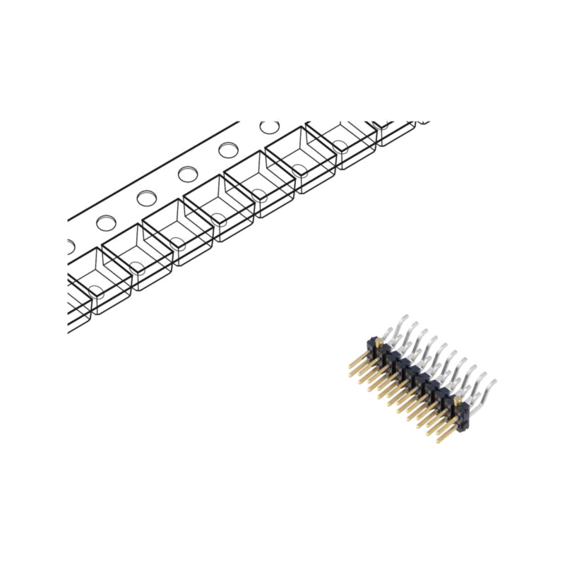 Conector: şiruri pini; tată; PIN: 20; 2,54mm; aurit; SMT; şir pini Conector: şiruri pini; tată; PIN: 20; 2,54mm; aurit; SMT; şir pini