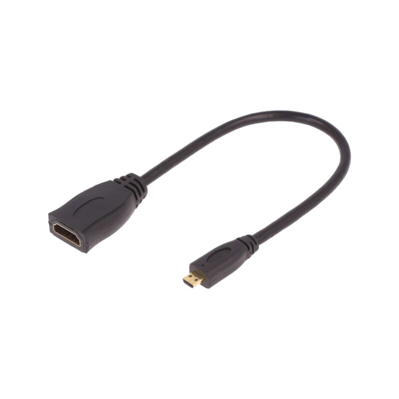 Cablu; HDMI 1.4; HDMI soclu,mufă  micro HDMI; PVC; 0,2m; negru